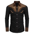 thumbnail image 1 of Shirts for Men Denim Casual Long Sleeve Button Cotton T Shirts for Men, 1 of 3