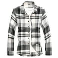 thumbnail image 1 of Shirts for Men Fall Winter Regular Fit Long Sleeve Plaid Shirt Jacket Big And Tall Plus Szie Button Down Casual Lapel Mens Shirt Black XXXL, 1 of 3
