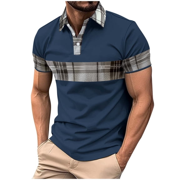 Shirts for Men Golf Shirts Short Sleeve Shirts Summer Hawaiian Slim Top Graphic with Pockets V Neck Shirt