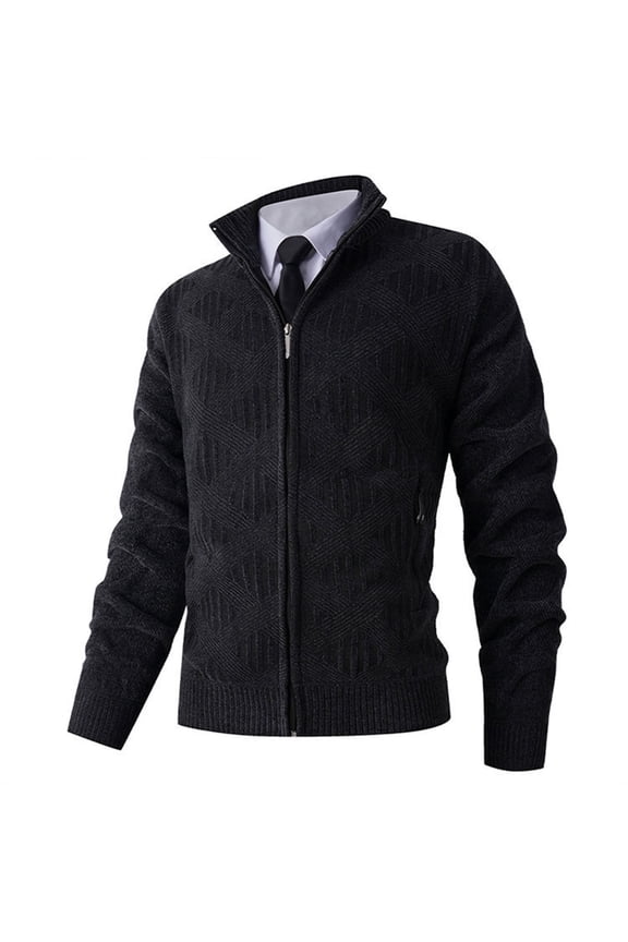 Shirts for Men Long Sleeve Standing Collar Zipper Casual Elasticity Sweater Base Layer Knit Sweater,Tops for Men Plus Size Dark Gray XXL