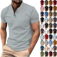thumbnail image 1 of Shirts for Men, Men Colorblock Short Sleeve Collared Button-Up T-shirt Top, 1 of 6
