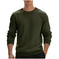 thumbnail image 1 of Shirts for Men, Men's Basic Solid Crewneck Sweatshirts Winter Fleece Pullovers Long Sleeve Loose Fit Casual Workout Tee Tops, 1 of 9