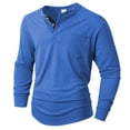 thumbnail image 1 of Shirts for Men, Men's Henley T-Shirts Loose Crewneck Button Up Pullovers Long Sleeve 2025 Fall Winter Basic Workout Casual Tee Tops, 1 of 6