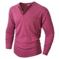 thumbnail image 1 of Shirts for Men, Men's Henley T-Shirts Loose Crewneck Button Up Pullovers Long Sleeve 2025 Fall Winter Basic Workout Casual Tee Tops, 1 of 6