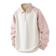 thumbnail image 1 of Shirts for Men, Men's Quarter Zip Pullover Raglan Sleeve Colorblock Athletic Preppy Sweatshirt Top, 1 of 2