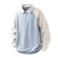 thumbnail image 1 of Shirts for Men, Men's Quarter Zip Pullover Raglan Sleeve Colorblock Athletic Preppy Sweatshirt Top, 1 of 2