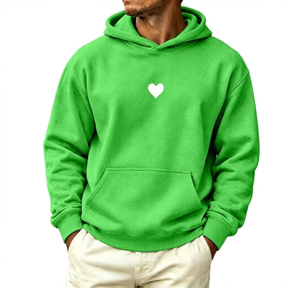 Shirts for Men, Mens Graphic Sweatshirts, Soft Casual Midweight Pullover Hoodie, Classic Fit Oversized Sweatshirt with Kangaroo Pocket