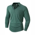 thumbnail image 1 of Shirts for Men, Mens Shirt Button Down V Neck Solid Color Long Sleeve Golf Shirt Spring Fall Slim Fit Casual Pullover, 1 of 7