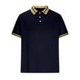 thumbnail image 1 of Shirts for Men,Mens Shirts Short Sleeve,Men's Patchwork Striped Button Lapel Short-Sleeved Top Sports Lapel Top Shirt,Shirt for Men, 1 of 4