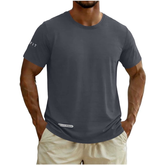 Shirts for Men, Mens Workout Shirts Sun Protection Athletic Short Sleeve Shirt Gym Running Swim Rash Guard Tops Gray XL