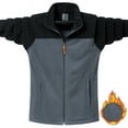 thumbnail image 1 of Shirts for Men, Plus Size Fleece Jackets Winter Solid Warm Outdoor Sports Windbreak Men Jacket, 1 of 4