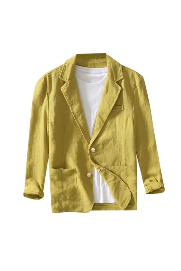 Shirts for Men,Quarter Sleeve Shirt Solid Color Coat Lapel Pocket Multiple Buttons Casual Top Lightweight Style,Mens Polo Shirts,S,Gold