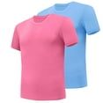 thumbnail image 1 of Shirts for Men Rash Guard SPF Short Sleeve Sun T-Shirt UPF 50 Quick Dry Lightweight Fishing Water Shirt Hot Pink L, 1 of 2