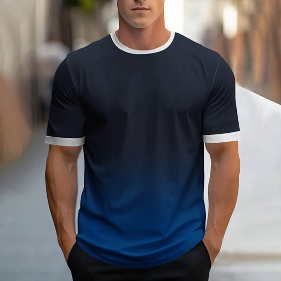 Shirts for Men Short Sleeve Crew Neck Pullover Blouse Shirts Men's Casual Leisure Breathable Outdoor Sport Tops