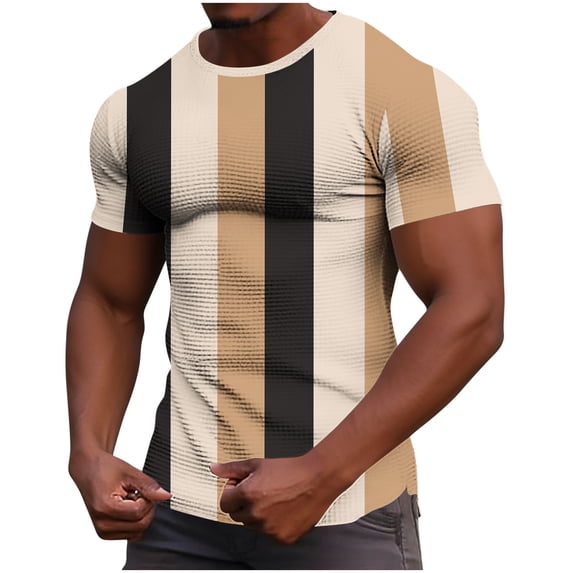 Shirts for Men Short Sleeve,Men's T Shirts Sport Short Sleeve Color Block Tops Casual Muscle Fit Crewneck T-Shirt Lightweight Tee Top