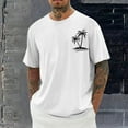 thumbnail image 1 of Shirts for Men Short Sleeve Round-Neck Printing Casual Shirts White XL, 1 of 5