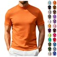 thumbnail image 1 of Shirts for Men Slim Fit Crew Neck Basic Tees Stretch Comfortable Casual Wrinkle Free Solid Color Thermal Tops, 1 of 6