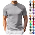 thumbnail image 1 of Shirts for Men Slim Fit Crew Neck Basic Tees Stretch Comfortable Casual Wrinkle Free Solid Color Thermal Tops, 1 of 6