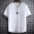 thumbnail image 1 of Shirts for Men Solid Color Crew Neck Lightweight Short Sleeve Traditional Vintage Lightweight Loose Fit White Tshirts Shirts for Men, 1 of 6