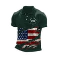 thumbnail image 1 of Shirts for Men Usa 250th Anniversary Print Polo Shirt Memorial Day Veteran T-Shirts Dark Green XXL, 1 of 3
