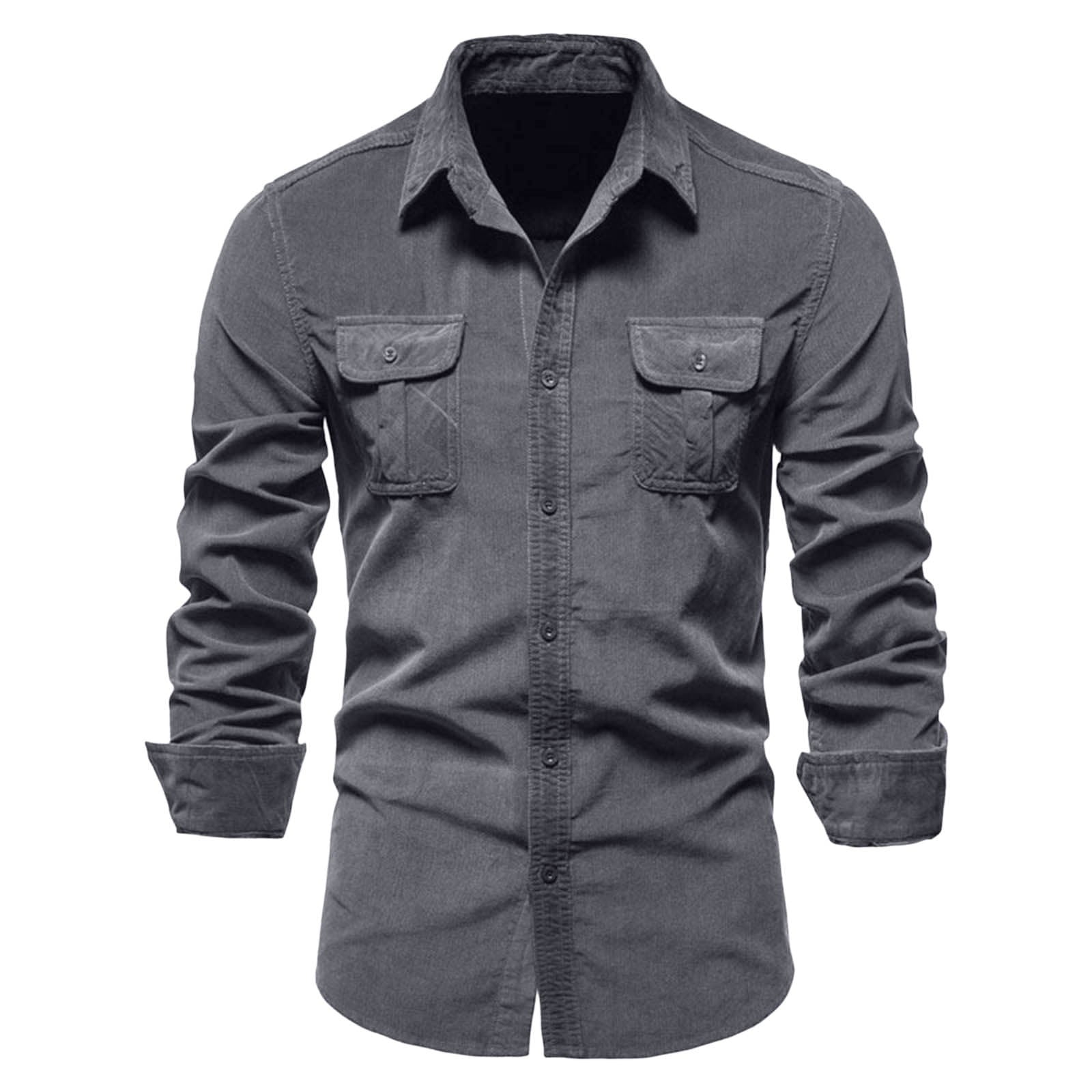Fashion Cotton Corduroy Shirt Long Sleeve Winter Regular Fit Mens Casual  Shirt Warm S~6xl Solid Men's Shirts With Pokets Autumn Quality G701 4XL