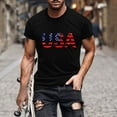 thumbnail image 1 of Shirts for Men under $5 Independence Day Printing Short Sleeve Round Neck Shirts for Men Pullover Men's T-Shirt Shirts for Men Black XL, 1 of 5