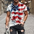 thumbnail image 1 of Shirts for Men under $5 Independence Day Short Sleeves Round Neck Printing Casual Pullover Fitness Sports T Shirt White XXL, 1 of 5