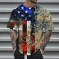thumbnail image 1 of Shirts for Men under $5 Short Sleeve Round Neck Independence Day Printed Summer Casual T-shirt Multicolor L, 1 of 5