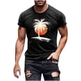 thumbnail image 1 of Shirts for Men under $5 Short Sleeved Round Neck Casual Printed Shirt, 1 of 4