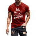 thumbnail image 1 of Shirts for Men under $5 Short Sleeved Round Neck Casual Printed Shirt, 1 of 4