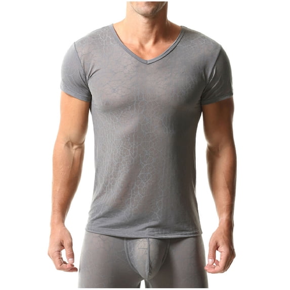 Shirts for Men with Design,Men's Floral Print Solid Color Mesh Sheer Round Neck T Shirt Short Sleeve Slim Fit Tee Top