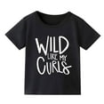 thumbnail image 1 of Shirts for Teens Girls Cartoon Print Short Sleeve T Shirts Crew Neck Comfortable Tee Shirt T Shirts for Boys and Girls 3-4 Years（Black）, 1 of 5