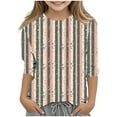 thumbnail image 1 of Shirts for Teens Girls Colorful Print Tee Shirt Plus Size Summer Shirt 3/4 Sleeve Trendy Top, 1 of 5