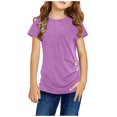 thumbnail image 1 of Shirts for Teens Girls Short Sleeve Crewneck Basic Tees Girls Casual Shirts Summer Top for Kids 10-11 Years, 1 of 9
