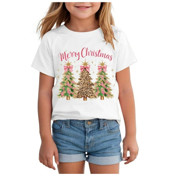 Shirts for Teens Y2K Kids Christmas Shirt Xmas Snowflake Toddler Boy Girl T-Shirt Merry Christmas Crewneck Tee Tops