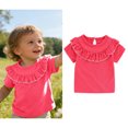 thumbnail image 1 of Shirts for Toddler Girls Crew Neck Short Sleeve Red Tshirt for Girls Casual Base Girls Solid Color Shirts 12-18 Months, 1 of 5