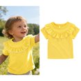 thumbnail image 1 of Shirts for Toddler Short Sleeve Crew Neck Girls Yellow Shirt Oversized Girls Clothing 12-18 Months, 1 of 5