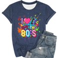 thumbnail image 1 of Shirts for Women 80's Print Short Sleeve Summer Vacation Tees Casual Crew Neck 2026 Fashion Tops, 1 of 2