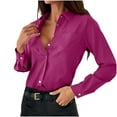 thumbnail image 1 of Shirts for Women,Blouses for Women, Casual Shirt Long Sleeve Solid Turn-Down C0Llar Polluer Blouse Tops,Blouses for Women Fashion, 1 of 8