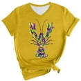 thumbnail image 1 of Shirts for Women Carnival Crawfish Print V Neck Tee Casual Pullover Short Sleeve Top Soft Cloth Blend Blouse 5Xl Size Spring Summer Womens Tops, 1 of 8