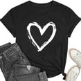 thumbnail image 1 of Shirts for Women Cute Love Heart Graphic Valentine's T Shirts Casual Spring Day Tops Tee Blouse, 1 of 8