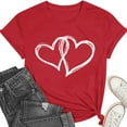 thumbnail image 1 of Shirts for Women Cute Love Heart Graphic Valentine's T Shirts Casual Spring Day Tops Tee Blouse, 1 of 8