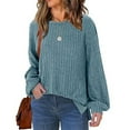 thumbnail image 1 of Shirts for Women Dressy Casual Women's Fashion Loose Round Neck Casual T-Shirt Long Sleeve Solid Color Top, 1 of 5