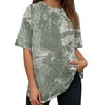 thumbnail image 1 of Shirts for Women Dressy Top Floral Printed Fashion Print Casual Crew Neck Tee Basic Blouses, 1 of 4