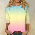 thumbnail image 1 of Shirts for Women Dressy Women's Casual Loose Fitting Printed T-shirt Round Neck Pullover Short Sleeved Top, 1 of 5
