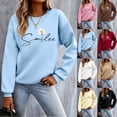 thumbnail image 1 of Shirts for Women Fall Fashion 2026 Women's Fashion Long Sleeve Round Neck T-Shirt Printing Loose Blouse Hoodless Sweatshirts Coffee M, 1 of 4