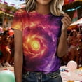 thumbnail image 1 of Shirts for Women Galactic T Shirt 3D Starry Print Short Sleeve Crewneck Fashion Planetary Outfit For, 1 of 5