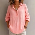 thumbnail image 1 of Shirts for Women Imitation Linen Casual Cardigan Paired with A Medium To Long Collared Loose Shirt, 1 of 4