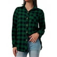 thumbnail image 1 of Shirts for Women Long Sleeve Button Down Plaid Fall Shirt Casual Work Tops, 1 of 1