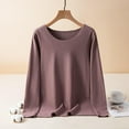 thumbnail image 1 of Shirts for Women Long Sleeve Solid Color Reversible De Fleece Thickened Warmth Blouses Coffee,Womens Tops, 1 of 6